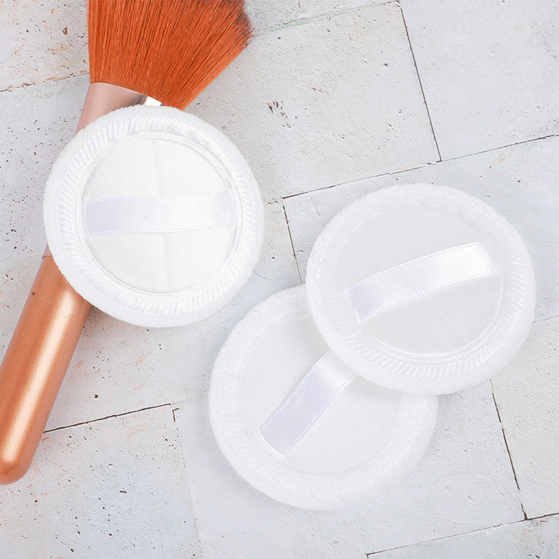 Round Satin Pressed Ribbon Dry Powder Puff