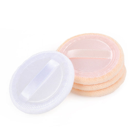 Round Satin Pressed Ribbon Dry Powder Puff